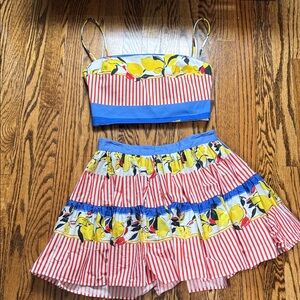 NWT zara lemon print top & skirt!  Xs top and small bottom